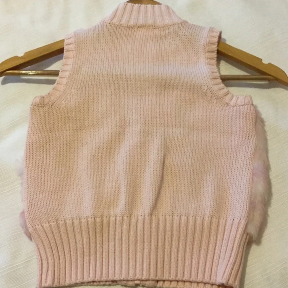 GYMBOREE lovely petal pink faux-fur vest sleeveless  S5-6